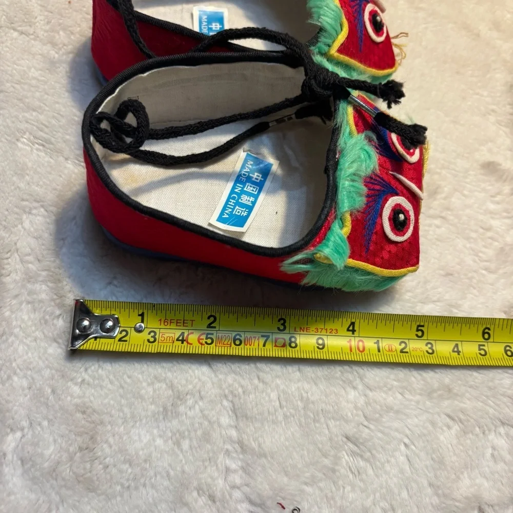 NEW Baby Walker Shoes Chinese Tiger-head Shoes Handmade Red and Green
